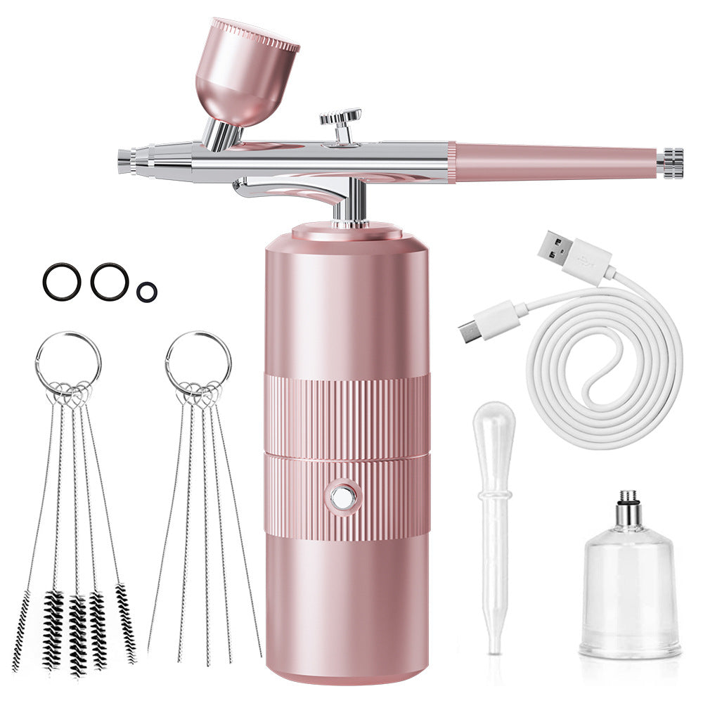 NNEDSZ Pink Portable Oxygen Infusion Nano Spray Facial Beauty Instrument – High Pressure Needle-Free Skin Care Mist Sprayer